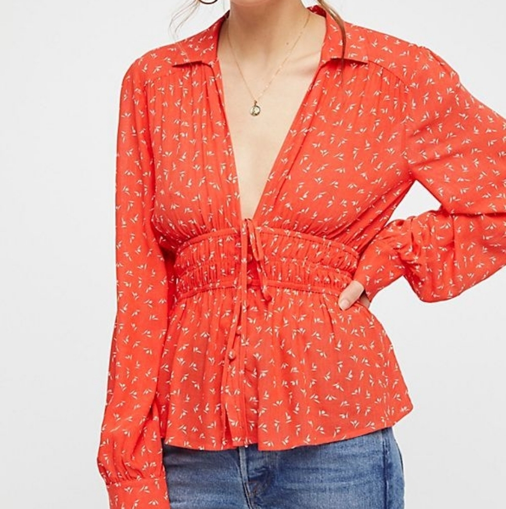 Free People Orange Blouse 🧡